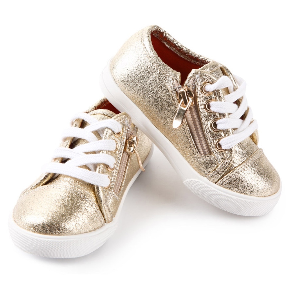 Toddler/Little Kids Slip On Canvas Gold Sneakers